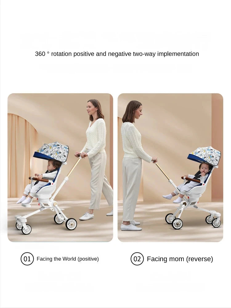 New Lightweight stroller can be carried on the plane baby stroller foldable Can sit and lie down baby trolley car four wheels GlowCart