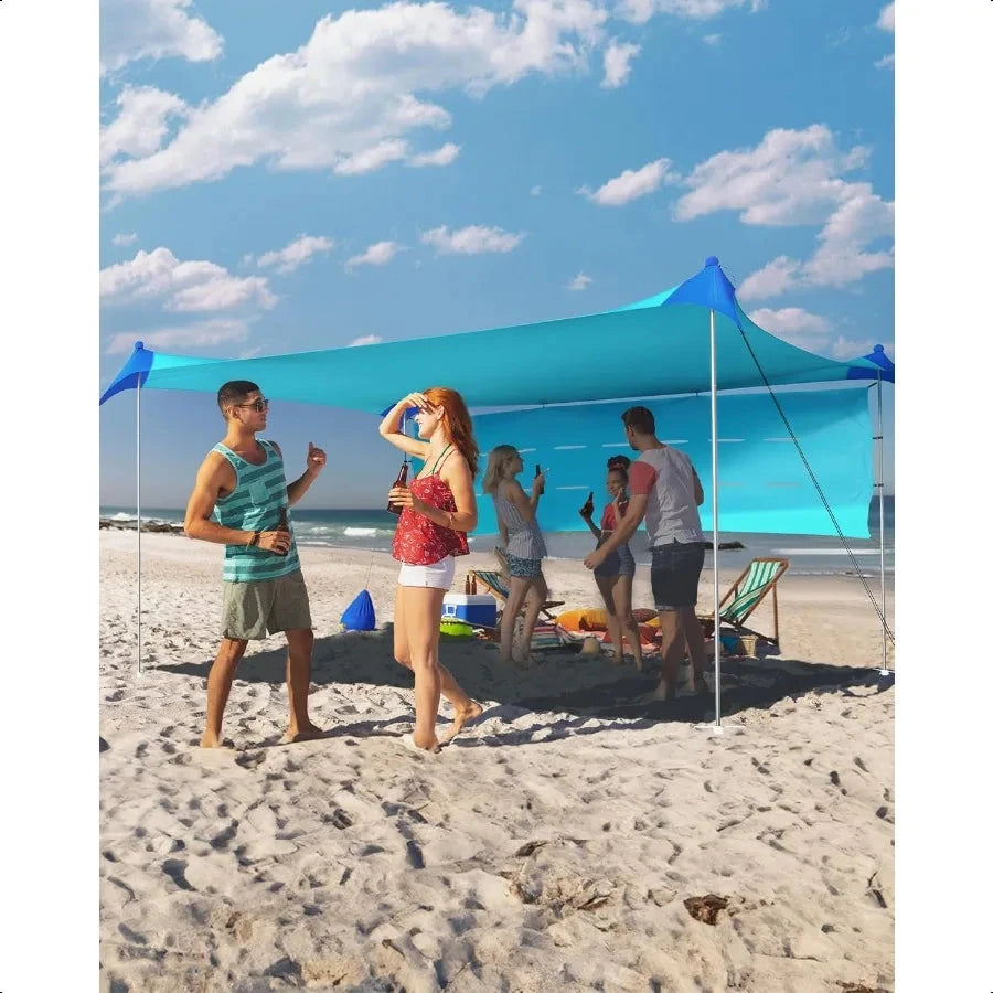 Beach Tent Sun Shelter 11x11ft UPF50+ Protection Beach GlowCart