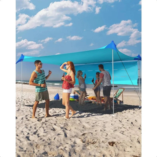 Beach Tent Sun Shelter 11x11ft UPF50+ Protection Beach GlowCart
