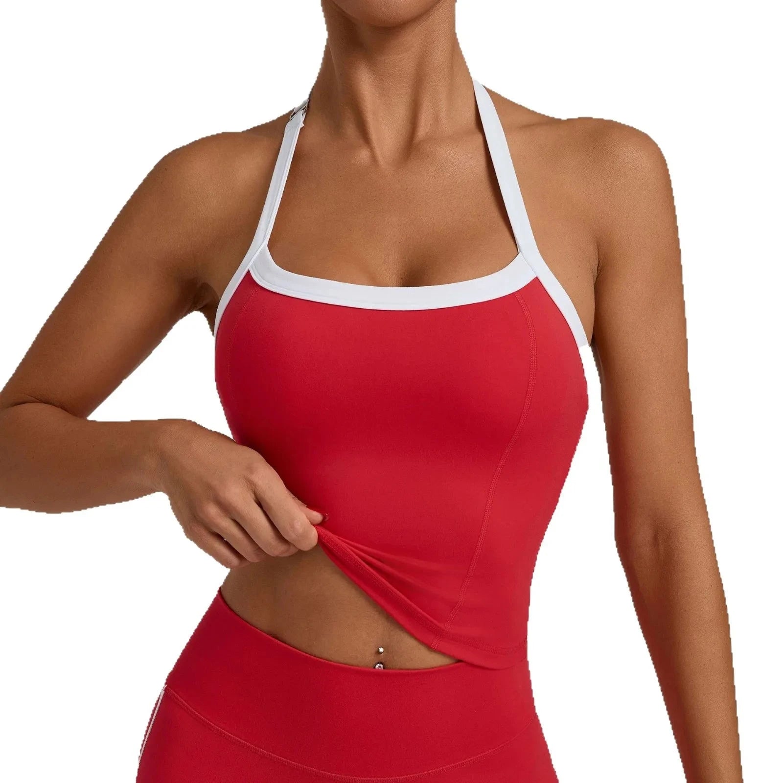 Women Sports Bra Hanging Neck Top Push Up Fitness Yoga Bra Color Blocked Underwear Gym Sport Tops Women Running Vest Bralette GlowCart