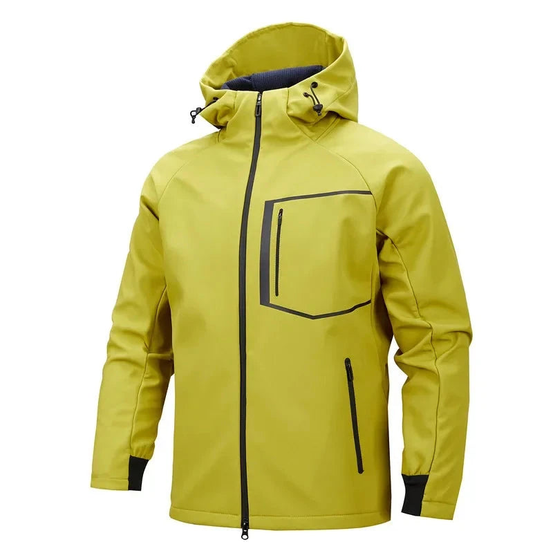 Men's Hooded Softshell Jacket, Waterproof Windproof GlowCart