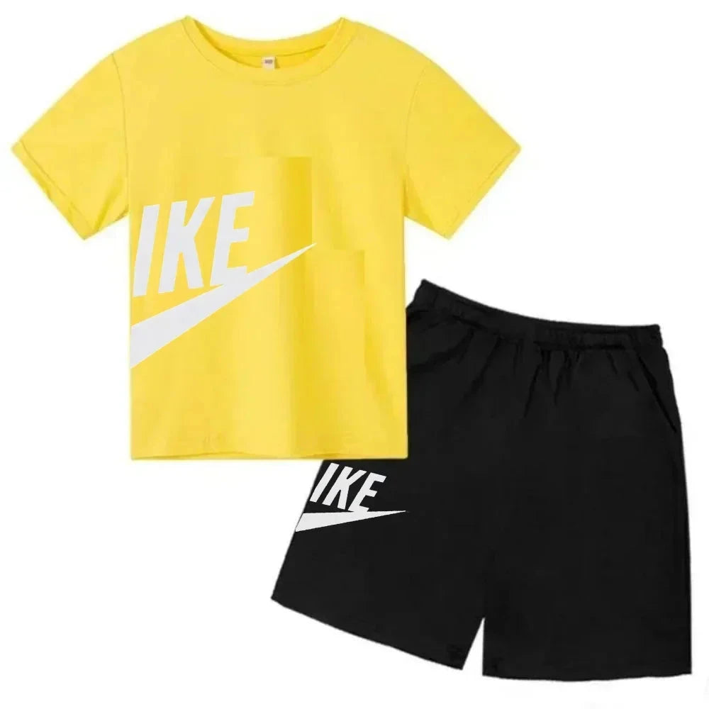 Children's Clothing Kids & Teen T-Shirt Set Summer Top + Shorts 2 Piece Set Short Sleeve Casual Fashion Boys Girls Kids Set GlowCart