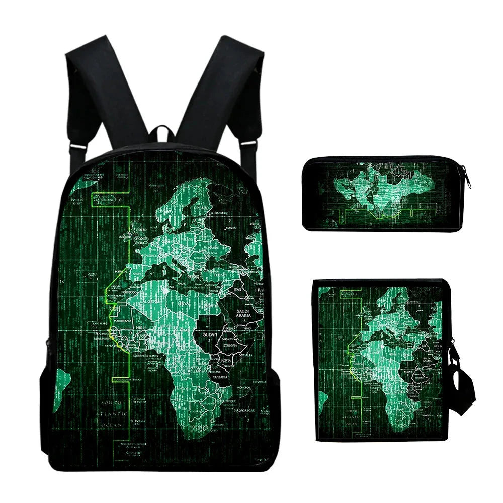 Fashion Youthful Technology style 3D Print 3pcs/Set Student GlowCart