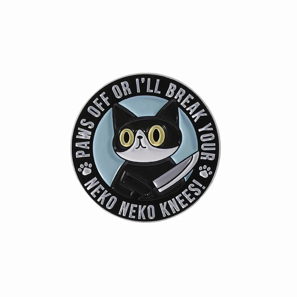 Ew,People Funny Black Cat Enamel Pin Brooches For Women GlowCart