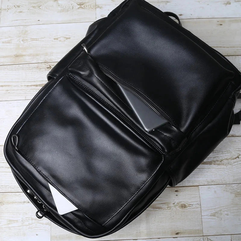 Natural Top Layer Cowhide Backpack For Men's Casual Fashion GlowCart
