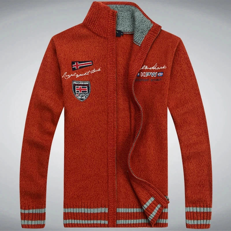 Cotton Man Sweater Shark Autumn Cardigan Overcoat Casual GlowCart