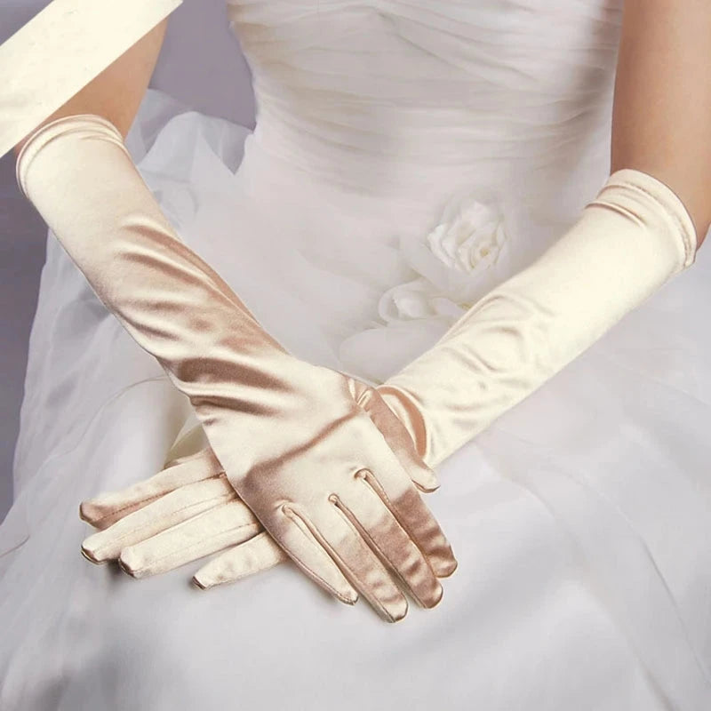 Classic Adult 21 Colors  Elbow Stretch Satin Finger 38 cm GlowCart