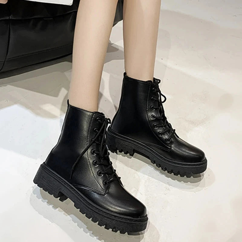 New Style Round Toe Square Heel Cross Strap Fashionable GlowCart