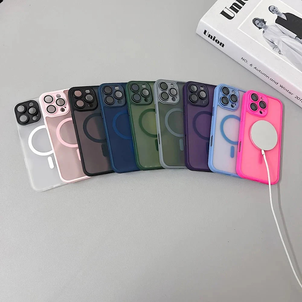 Magnetic Luxury Matte Translucent Armor Shockproof Case For GlowCart