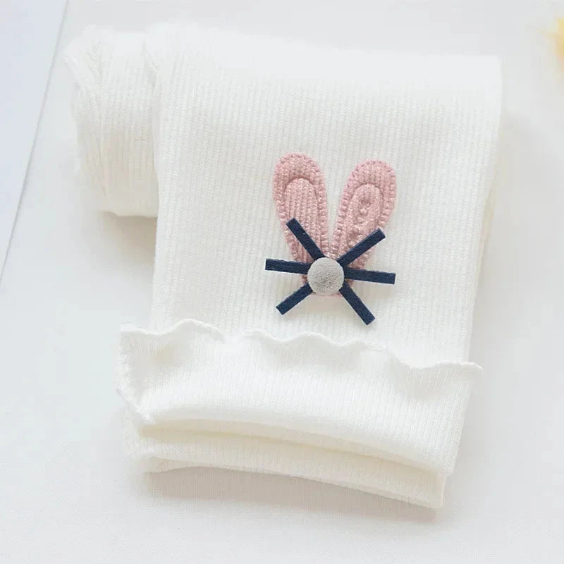 Kids Leggings Bunny Trim Slim-fit Leggings Girls Pants Kids Wears for Girls Leggings 2 To 7 Years Leggins for Kids Girl GlowCart
