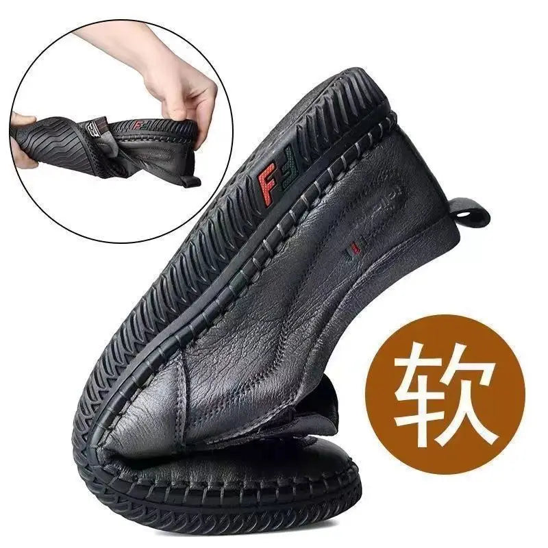 Mens PU Leather Loafers Non Slip Walking Flats Breathable