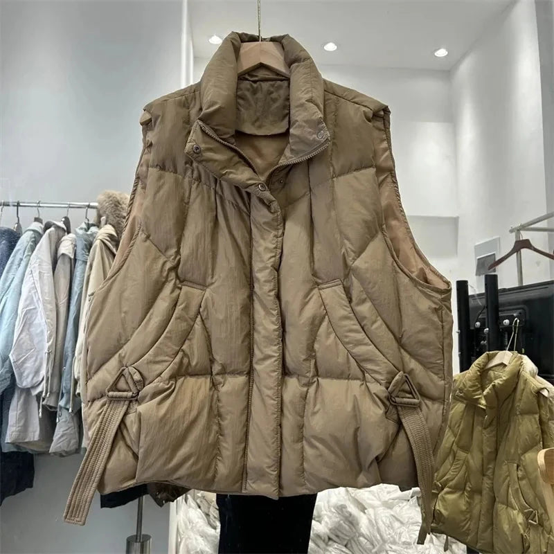 2024 New Winter Puffer Vest Pocket Women's Korean Down GlowCart