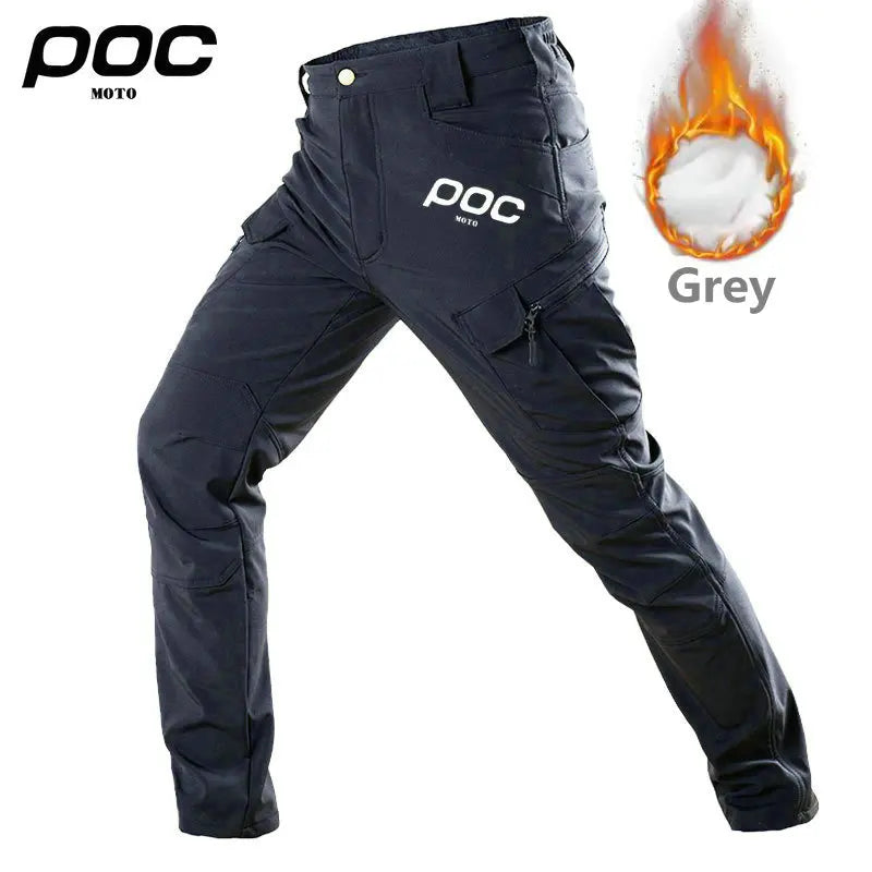 2025 Moto Poc Mountain Bike Waterproof Windproof Pants Men's Winter Cycling Warm Trousers MTB Road Downhill Thermal Long Pants GlowCart
