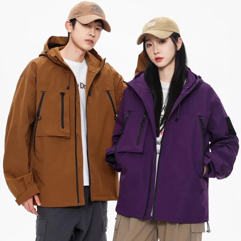 YJKVUR 2025 Autumn New Unisex Soft Shell Outdoor Hooded GlowCart