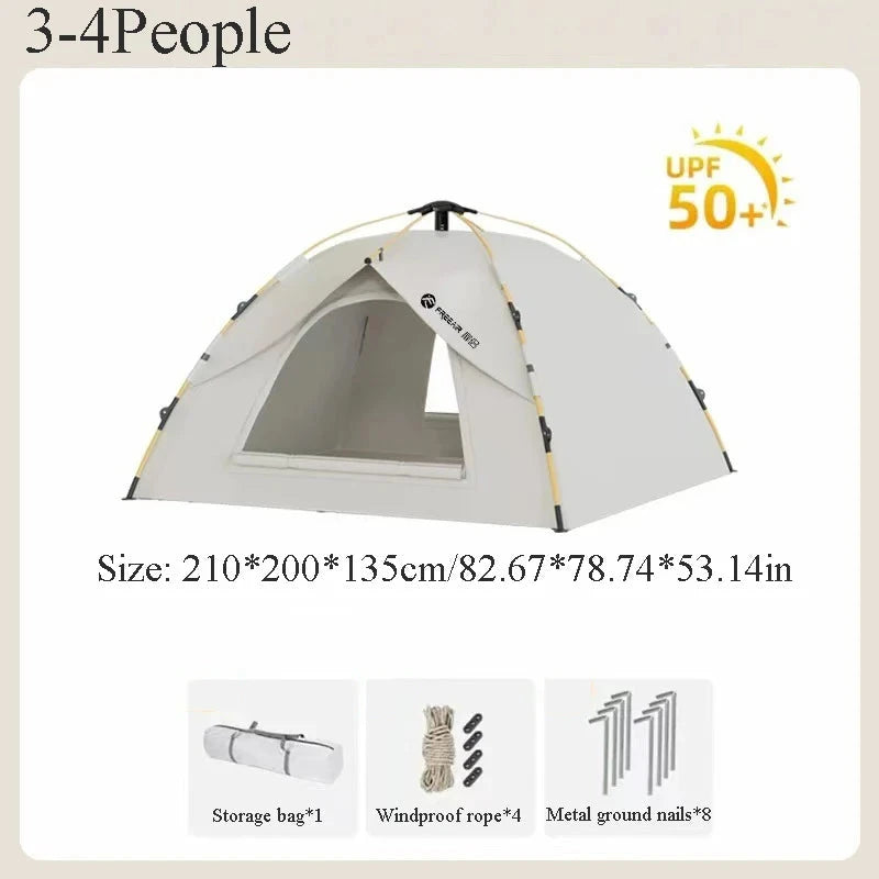 3-4 Double Automatic Pop-Up Tent with Fiberglass Poles GlowCart