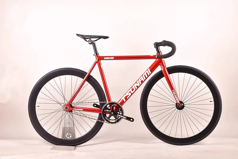 Tsunami SNM100 Fixie Fixed Gear Bike Track Single Speed Racing Bicycles 700C Aluminum Frame Cycling Parts Customizable No Brake GlowCart