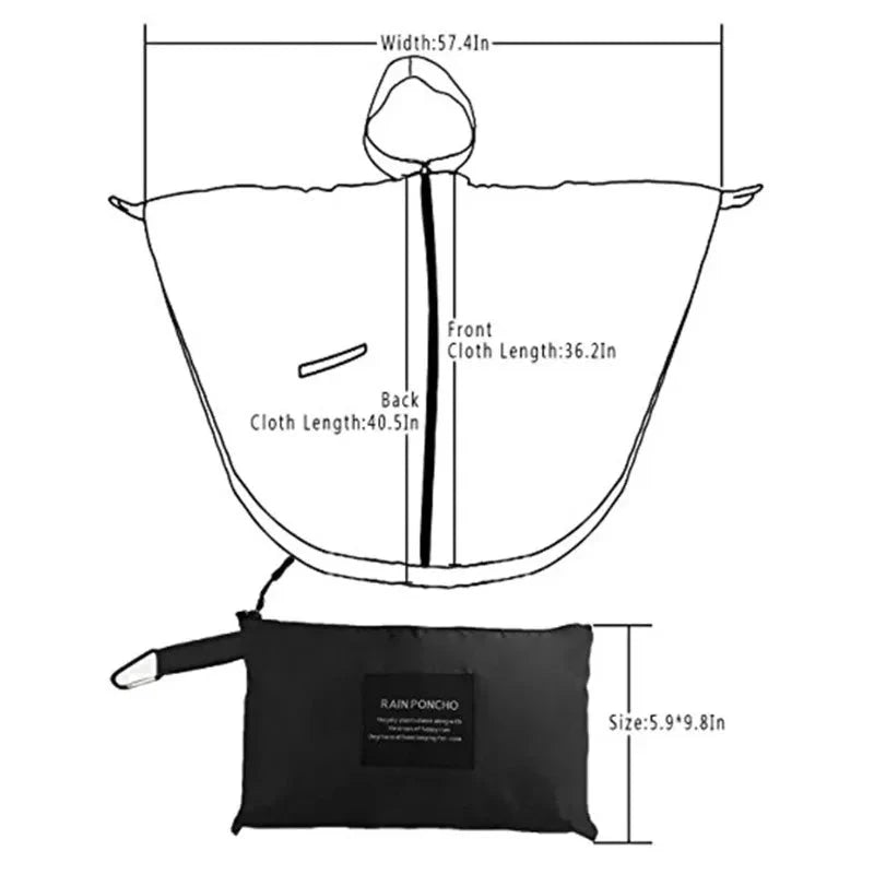 Women Men Poncho Raincoat Waterproof Tent Cover Wear GlowCart