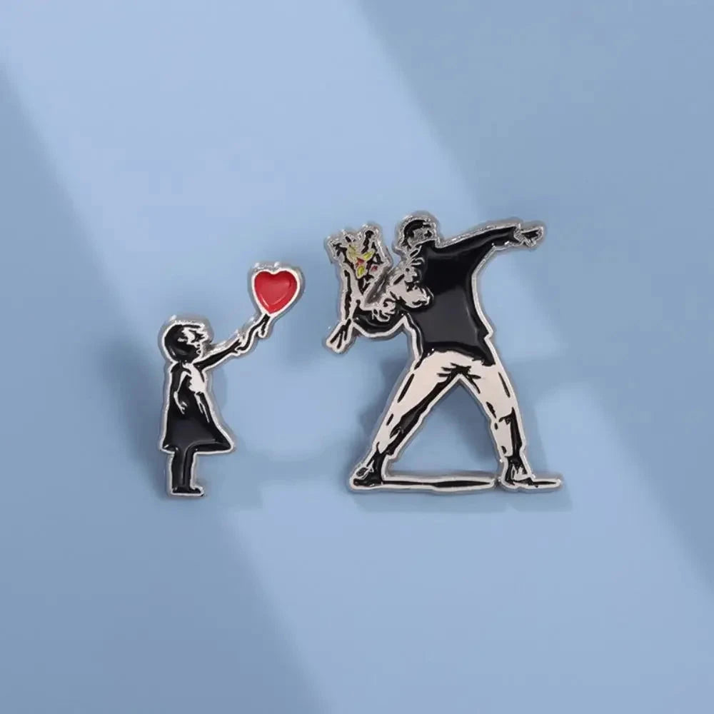 Creative Couple Metal Enamel Badge Personality Fashion Badge GlowCart