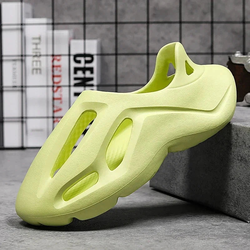 Men's Slippers Summer Soft EVA Beach Hole Shoes Outdoor Women's Slide Non-slip Personalized Hollow Shoes 36-47 GlowCart