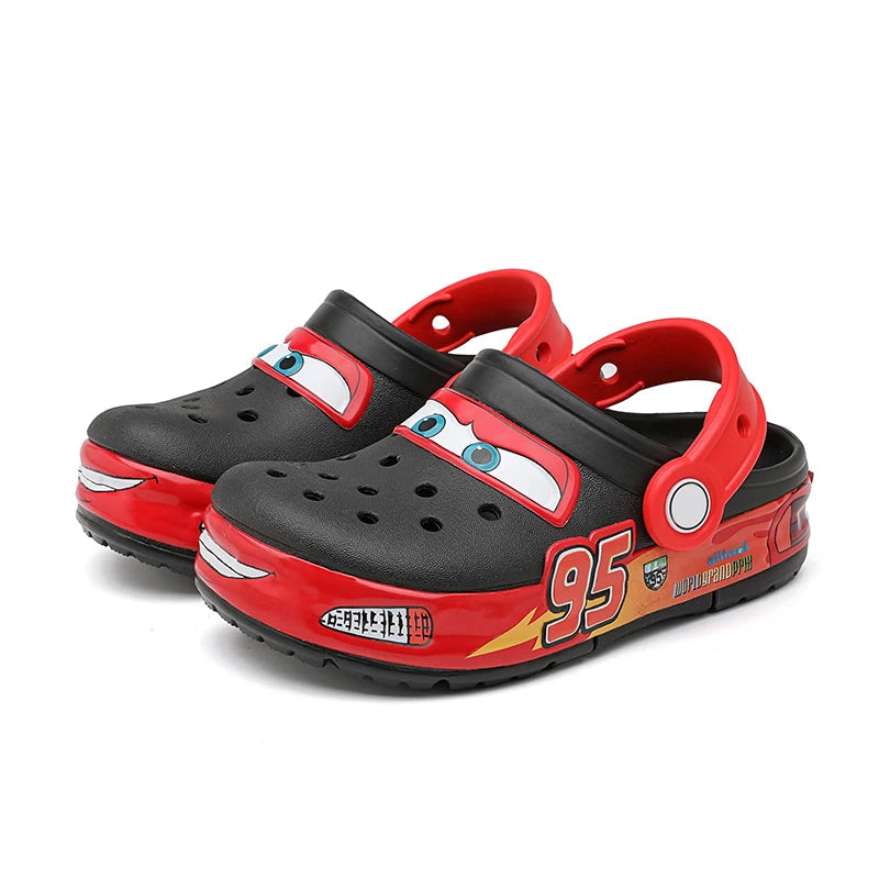 Disney Lightning Mcqueen Shoes Led Lighted Car Kids Slippers Animation Children Beach Sandals Boys Girl Gift GlowCart