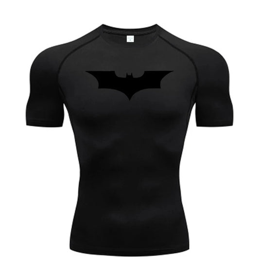 Bat Printed Men's Tight T-Shirt Running Compression GlowCart