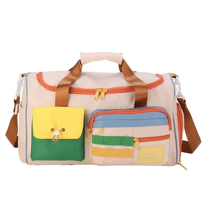 Large Capacity Oxford Fabric Gym Duffel Bag with Shoe GlowCart