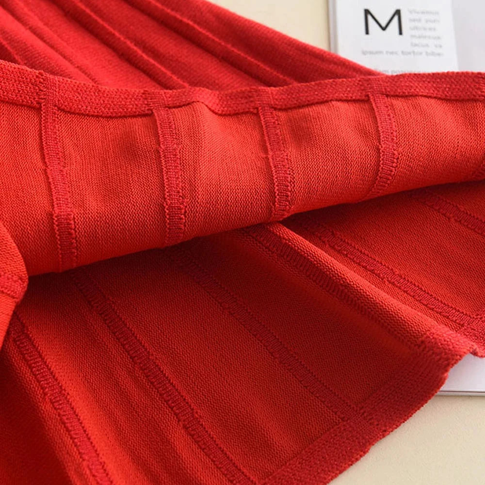 Bear Leader Winter New Year's Red Girl Knitting Wool Long Sleeve Splicing Dress Girl Baby Bow Fashion Dressses Christmas Clothes GlowCart