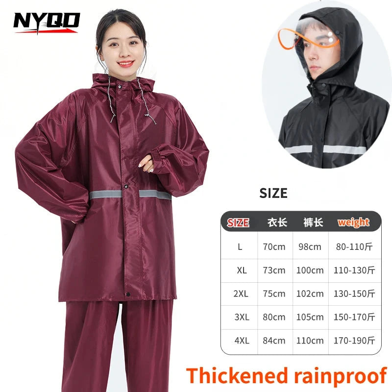 Motorcycle Raincoat Suit Rainstorm Prevention Jacket Pants GlowCart