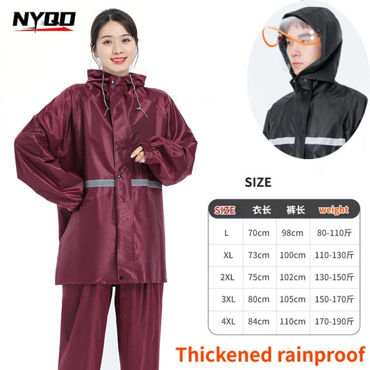 Motorcycle Raincoat Suit Rainstorm Prevention Jacket Pants GlowCart