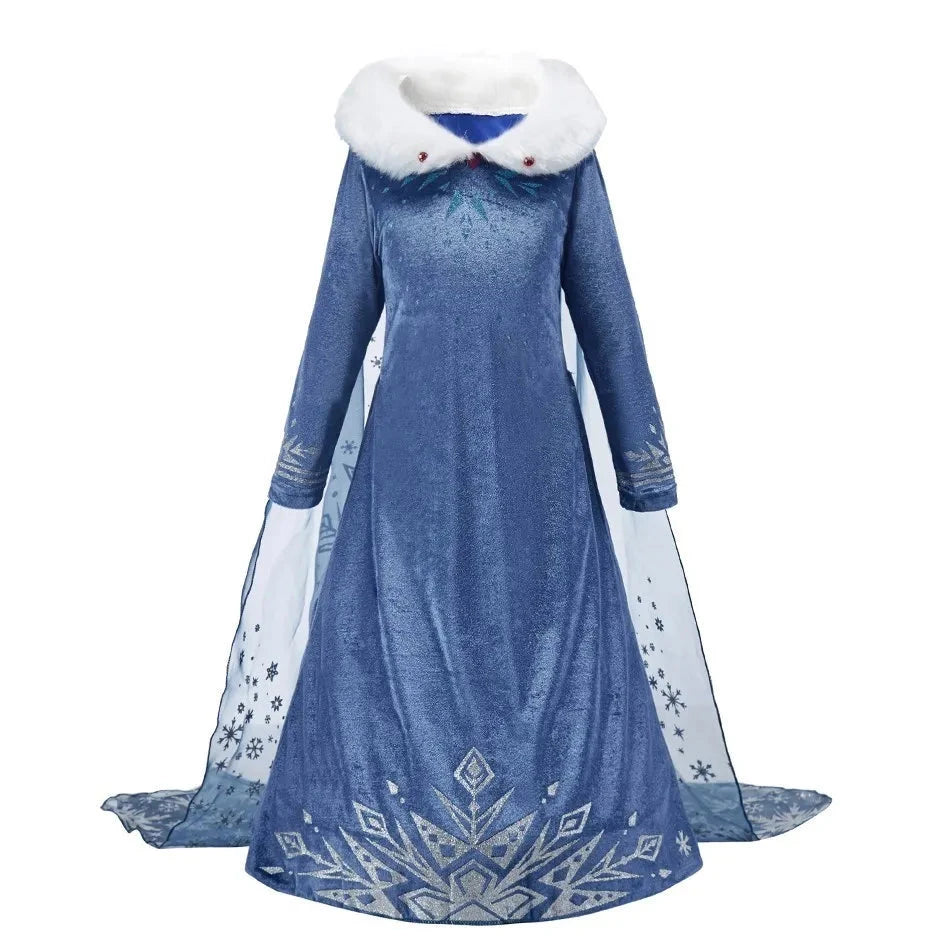 Princess Dress for Girls Elsa Anna Cosplay Costume Kids Jasmine Belle Cinderella Aurora Halloween Christmas Party Elegant Dress GlowCart