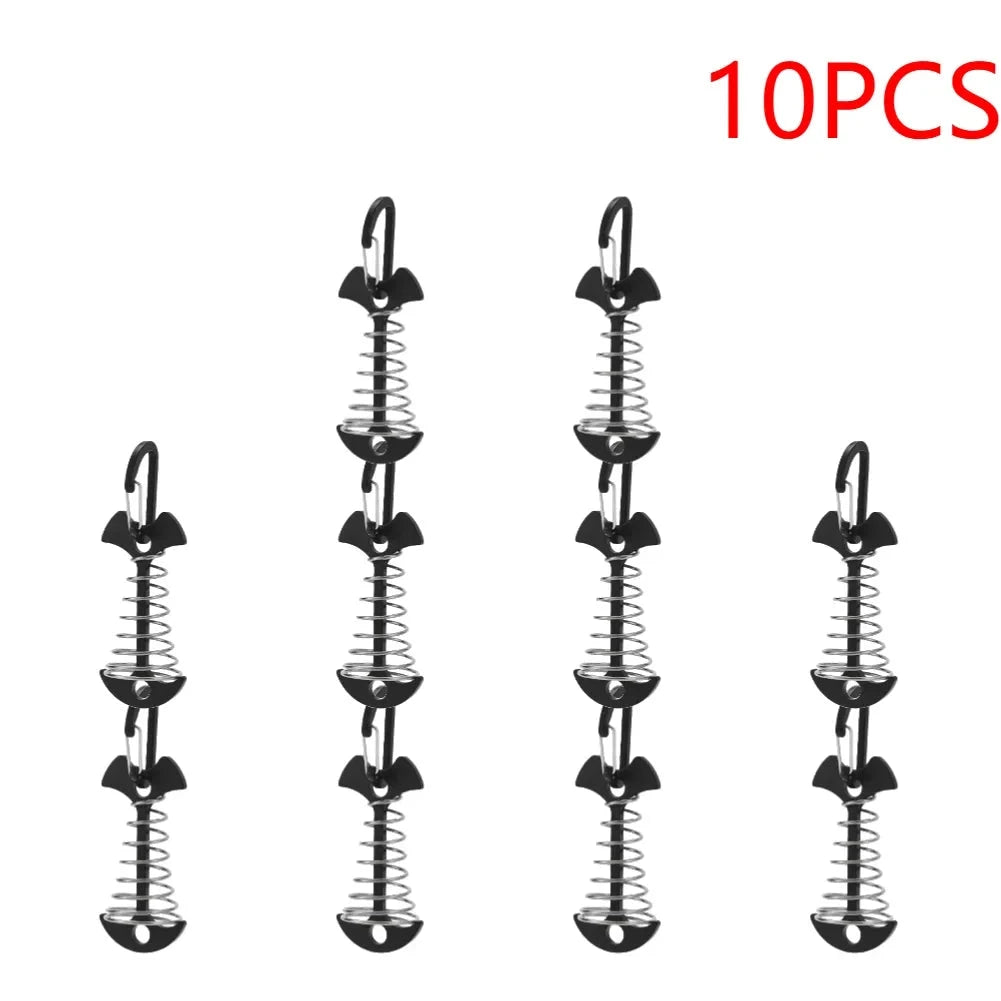 10-30pcs Deck Anchor Pegs Fishbone Tent Stakes with Spring GlowCart