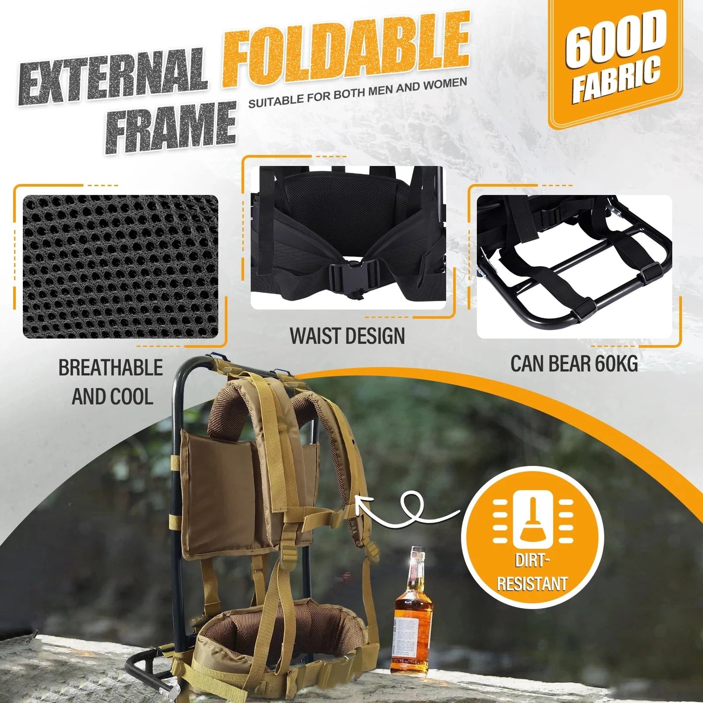 Aluminum External Frame Backpack, External Hunting Frame GlowCart