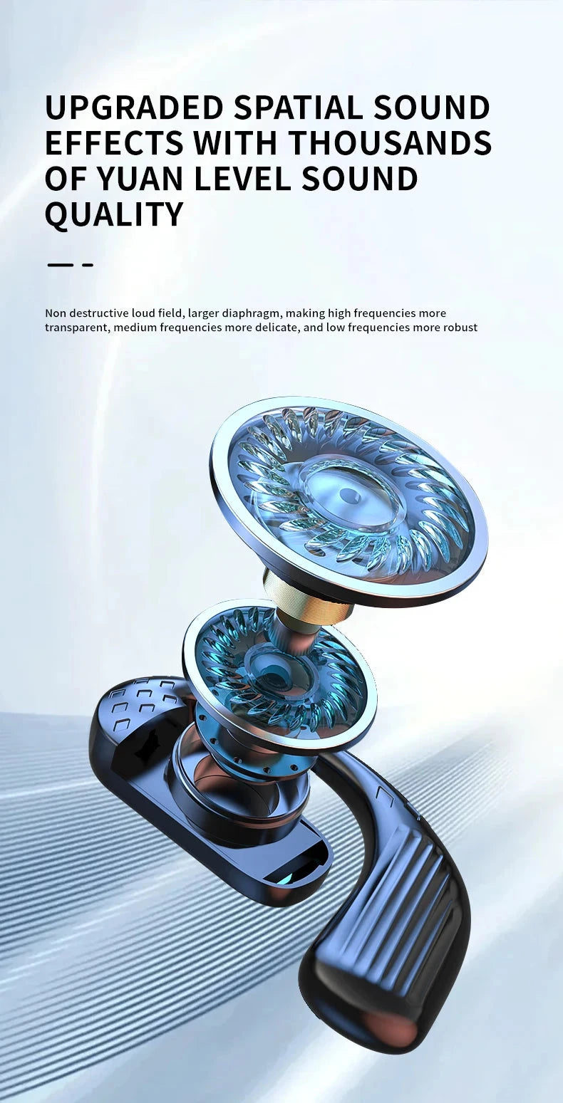 Bluetooth 5.4 Open Wireless Earphone 180° Rotation GlowCart