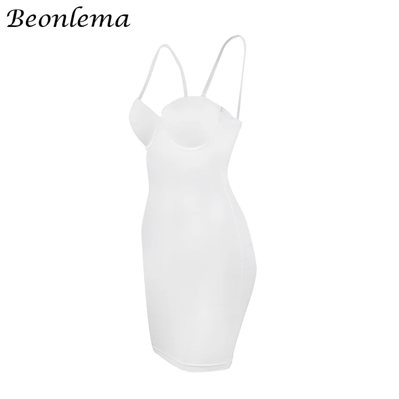 Short Bodycon Dress Backless Skinny Straps Solid Casual Sexy Sleeveless Summer High Waist Club Slim Mini Dresses Ladies Basic GlowCart