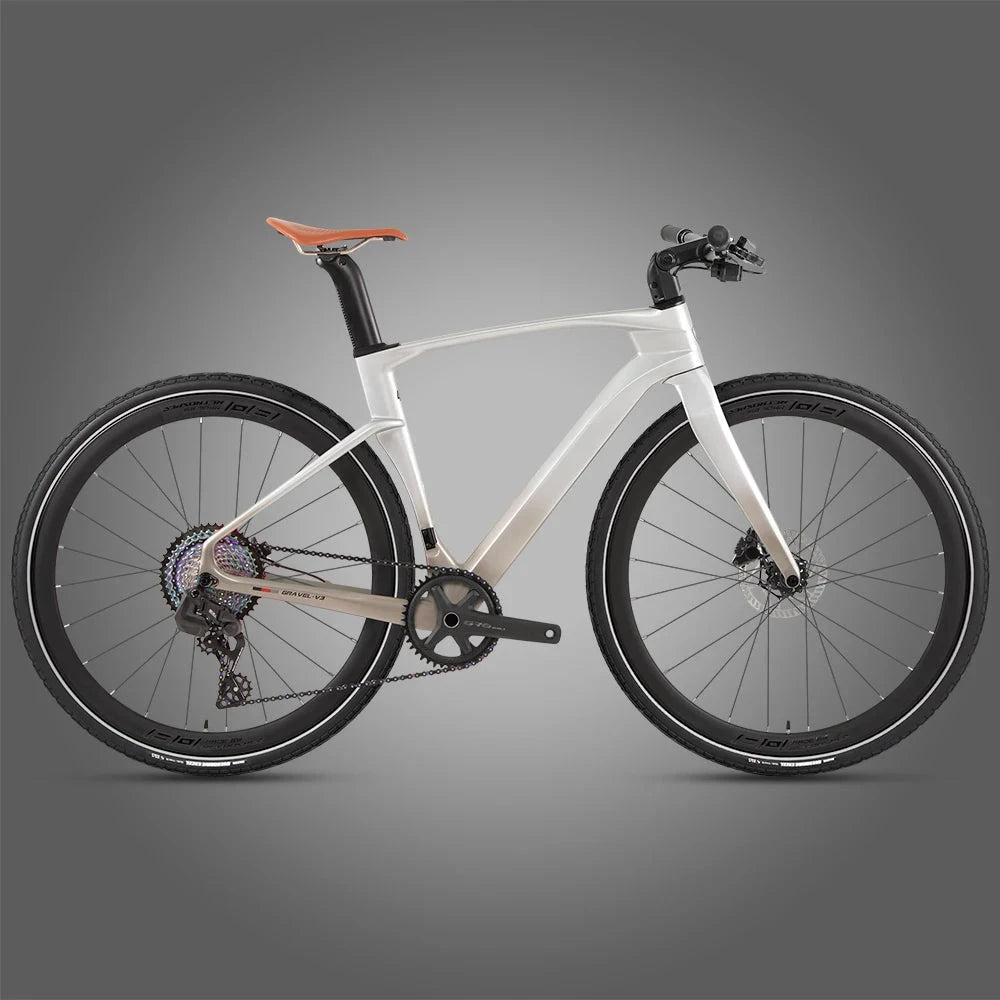 TWITTER GRAVEL-V3 Wheel Peak EDS radio variable 13speed Flat handlebar full carbon fiber gravel road bike hydraulic disc brakes GlowCart