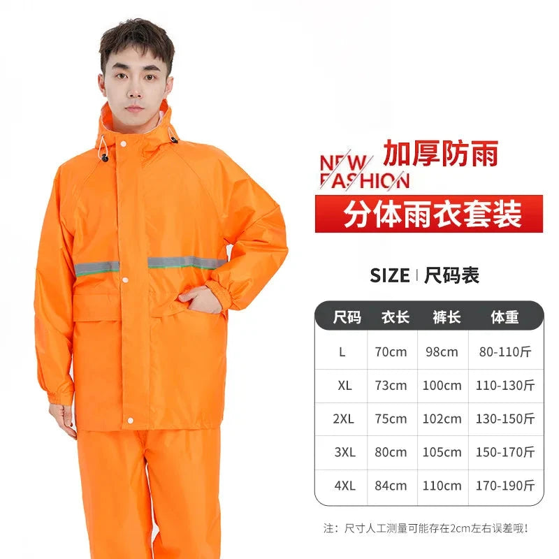 Motorcycle Raincoat Suit Rainstorm Prevention Jacket Pants GlowCart
