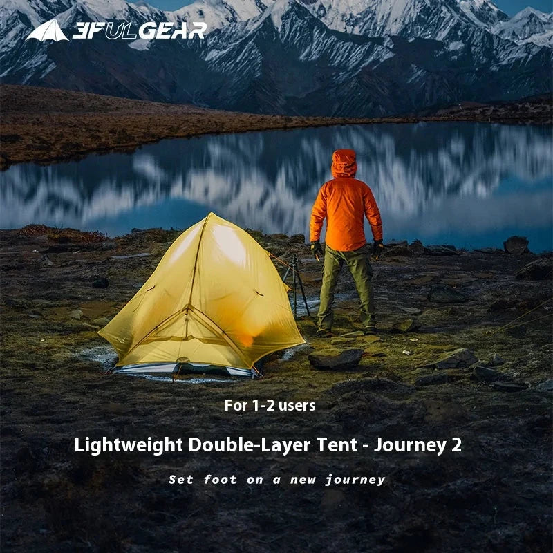 3F UL GEAR 2 Person Camping Tent Ultralight Waterproof GlowCart