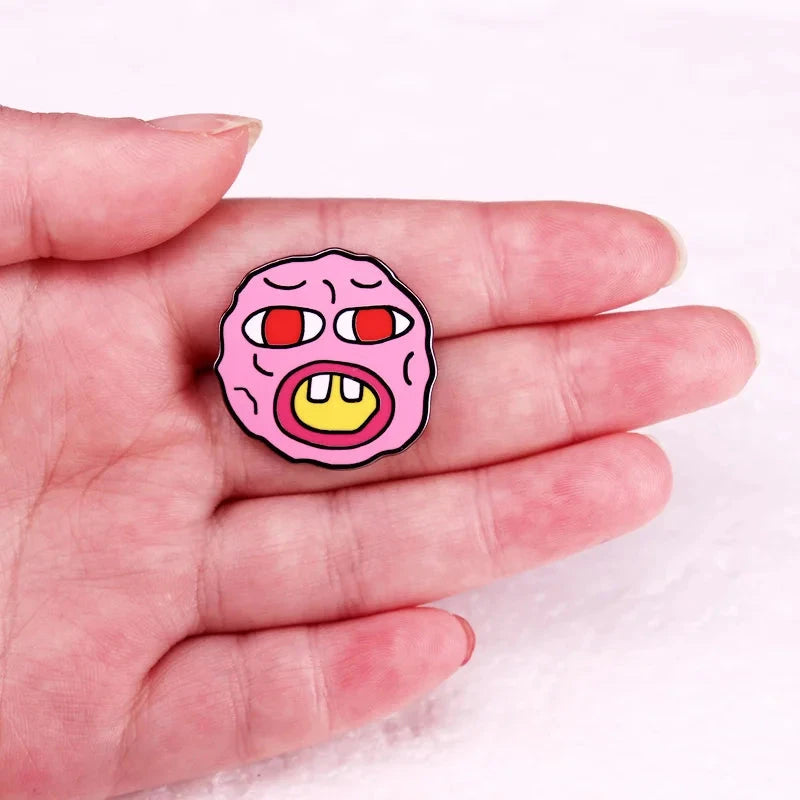 Pink Face Hip Hop Rock Soul Music Album Enamel Pin Funny GlowCart