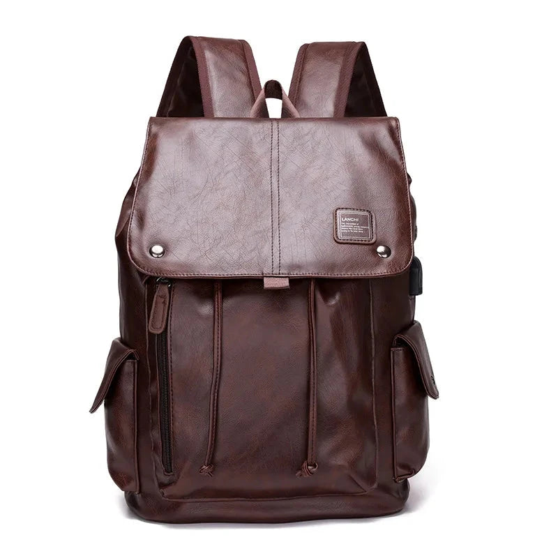 Fashion Luxury Brand Men Backpack Leather School backpack GlowCart