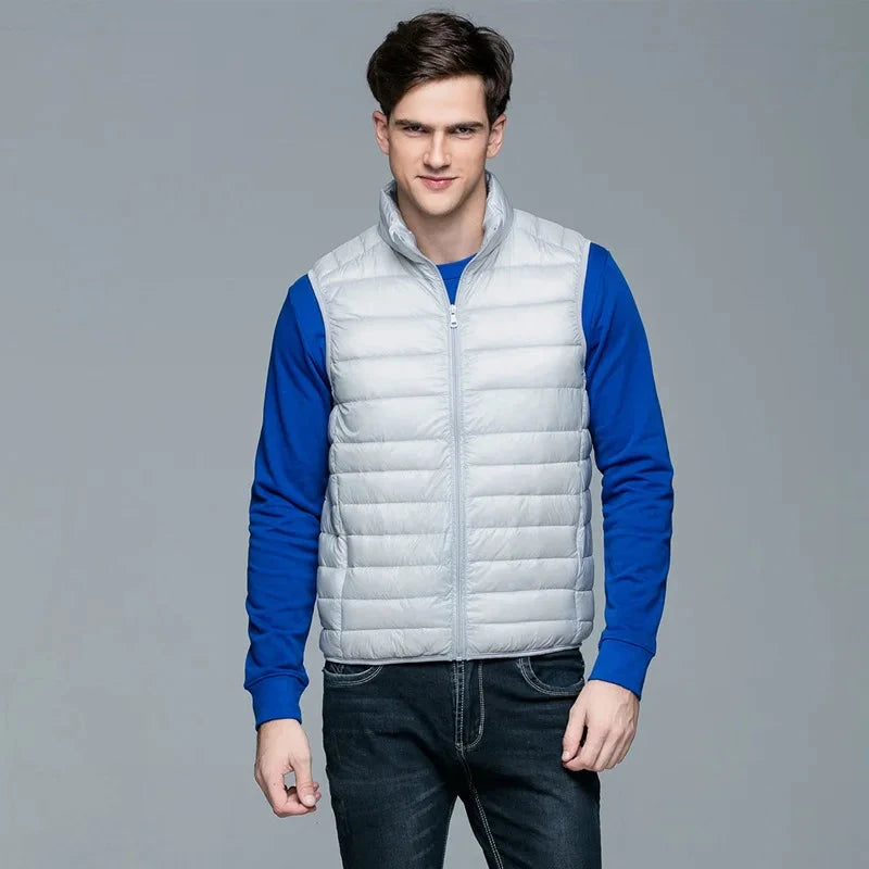 Autumn and Winter Men's 90% White Duck Down Vest Casual GlowCart