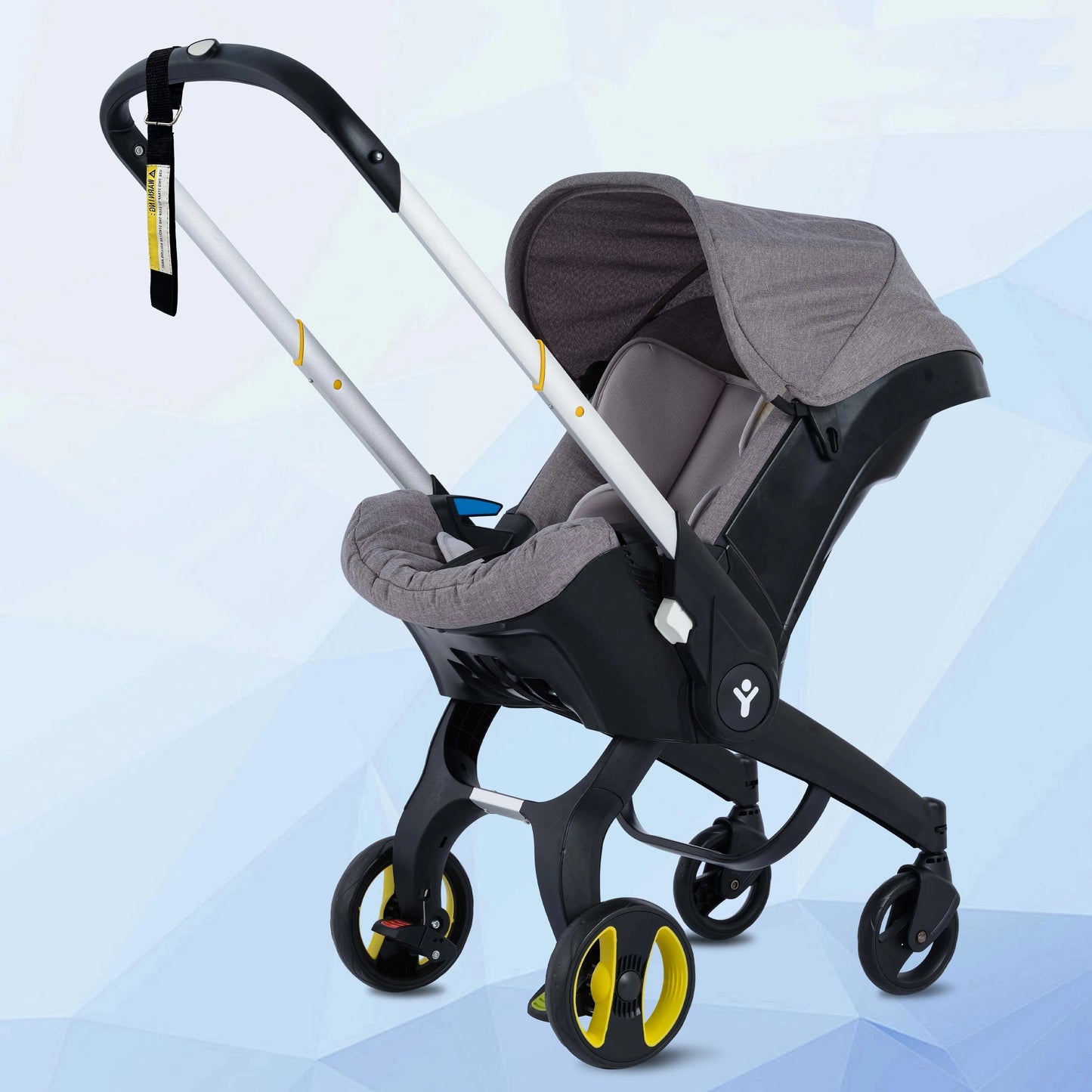 Foldable baby stroller, metal frame, adjustable handle direction, with sunshade, very suitable for outdoor shopping GlowCart