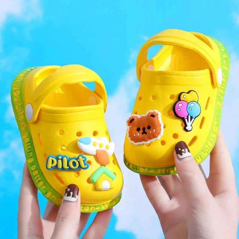 Summer Children Garden Slippers Shoes Boys&Girls Beach Sandal Kids Lightweight Breathable Cute Cartoon Slip Baby Slippers GlowCart