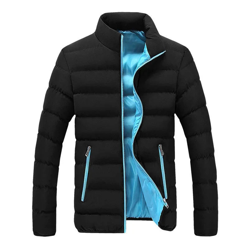 2024 Black New Men's Warm Jacket Cotton Padded Jacket Casual GlowCart