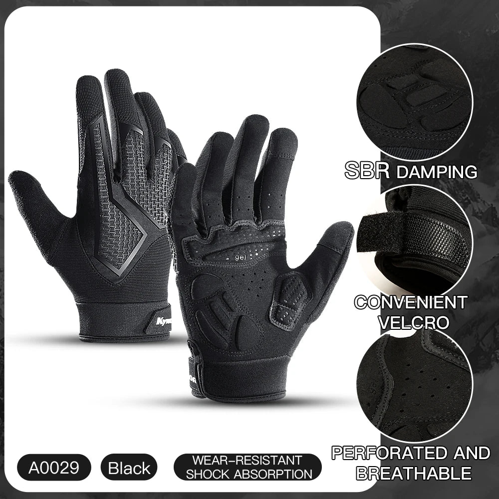 Spring Autumn MTB Cycling Gloves Breathable Non-Slip Shock-Absorbing Touch Screen Black Tactical Gloves Motorcycle Gloves Men GlowCart