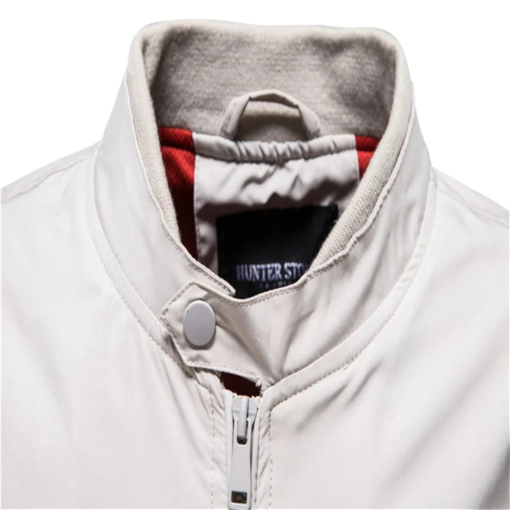 AIOPESON Solid Color Baseball Jacket Men Casual Stand Collar GlowCart