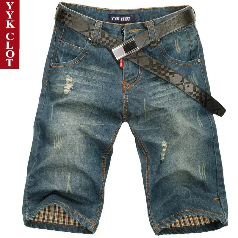 High quality Big size Denim shorts Summer Shorts Men Ripped GlowCart