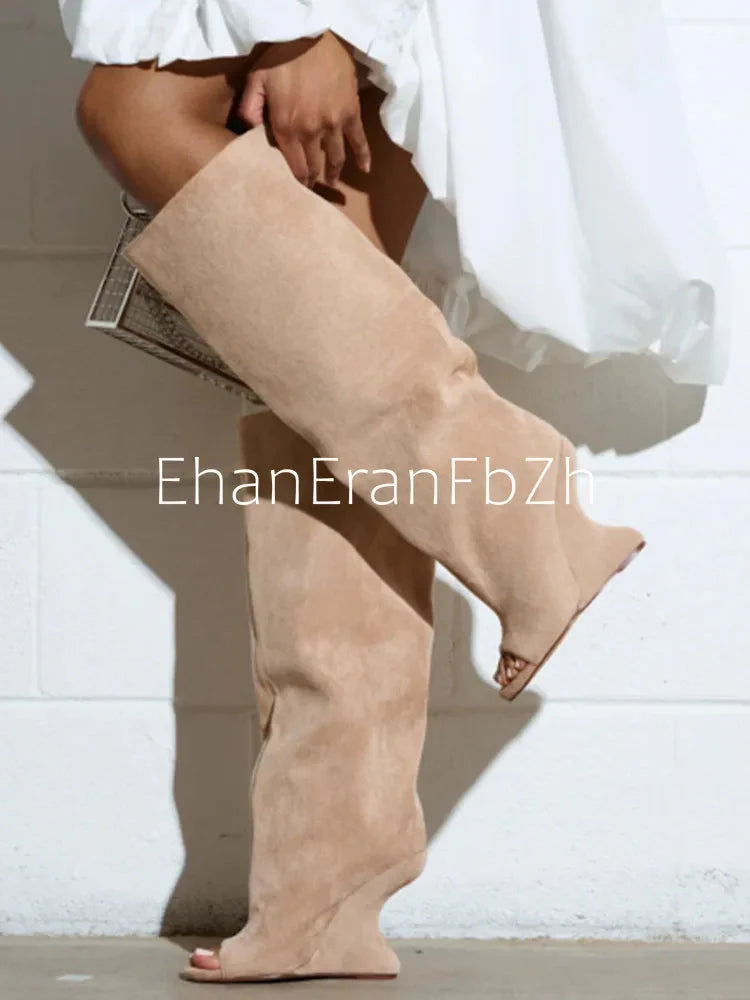 Spring and Autumn Fashion New Thick High Heels Women's Knee GlowCart