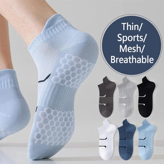 5pcs Men's Short Sports Socks Summer For Running Breathable Casual Soft Comfortable Polyester Sports Socks Thin GlowCart