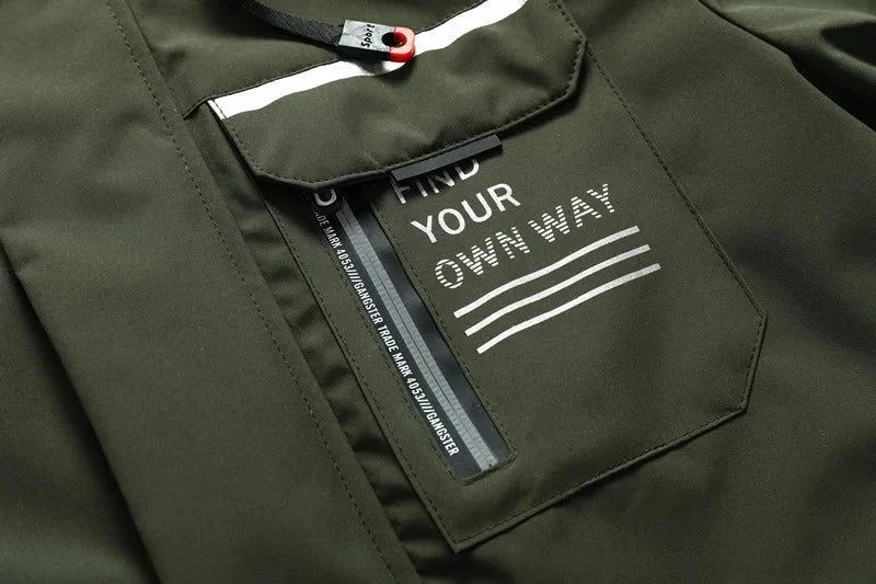 Man Trench Coat Windproof Waterproof Men's Outdoor Jacket GlowCart