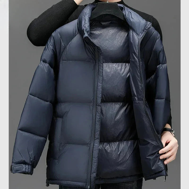 Classic Men's White Duck Down Jacket 2024 Fashionable Stand GlowCart